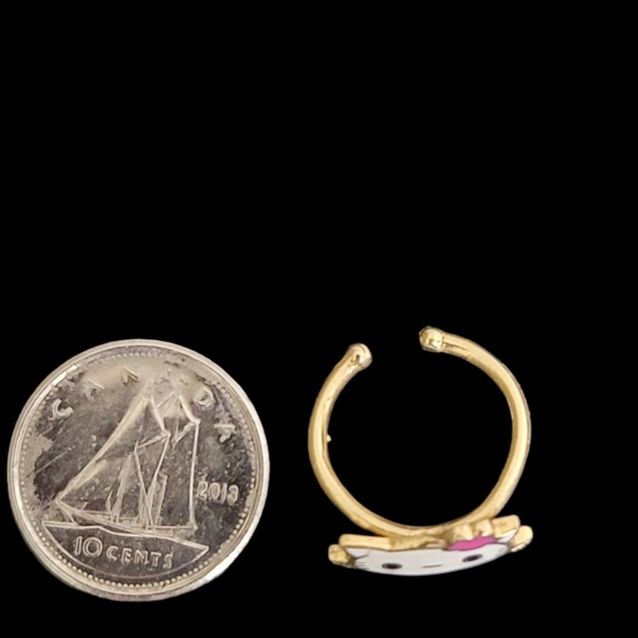 Hello kitty style 585 Italian gold ring - Picture 3 of 4